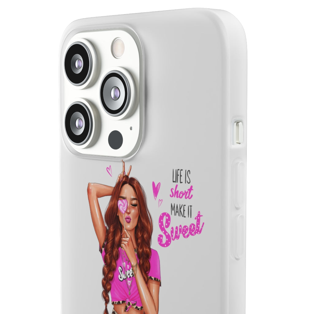 Life is Short Make it Sweet Red Hair Flexi Cases