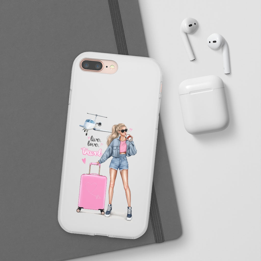 Live Love Travel Blond Hair Flexi Cases