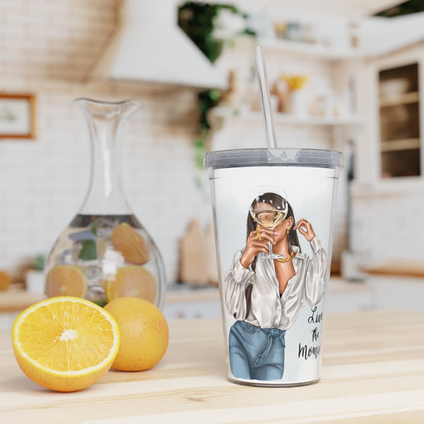 Live the Moment Plastic Tumbler with Straw