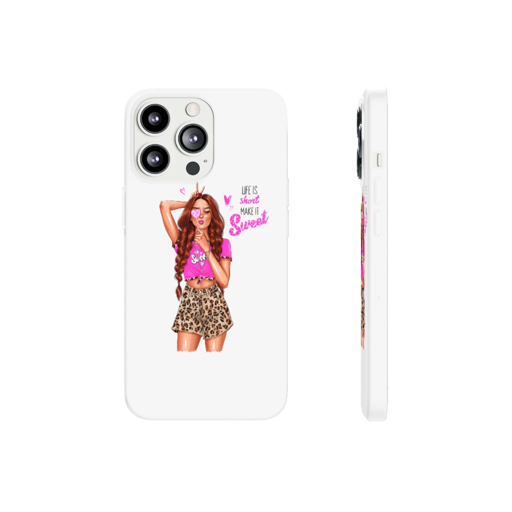 Life is Short Make it Sweet Red Hair Flexi Cases