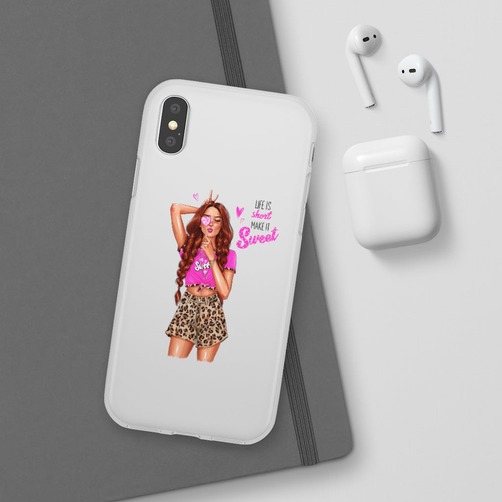 Life is Short Make it Sweet Red Hair Flexi Cases