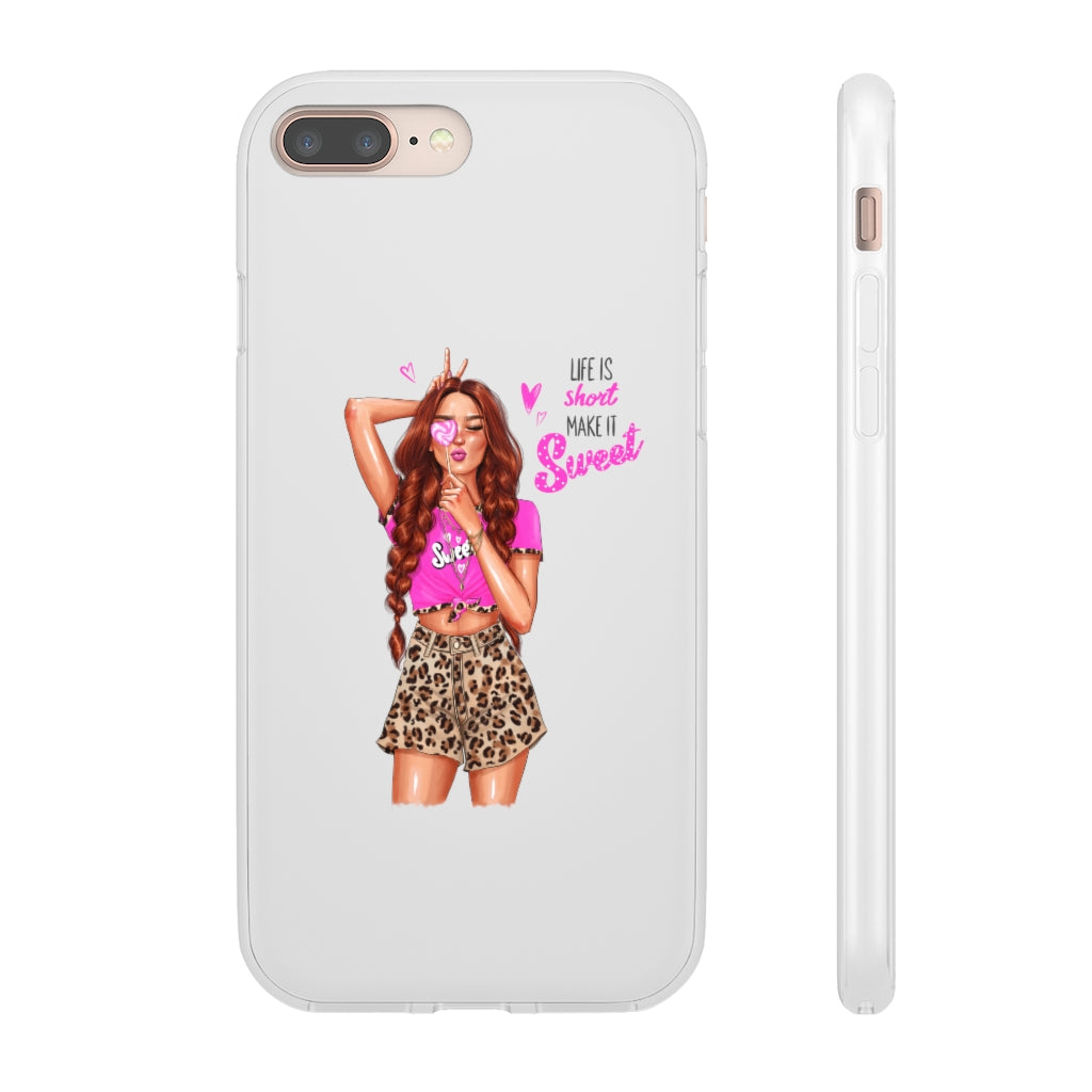 Life is Short Make it Sweet Red Hair Flexi Cases
