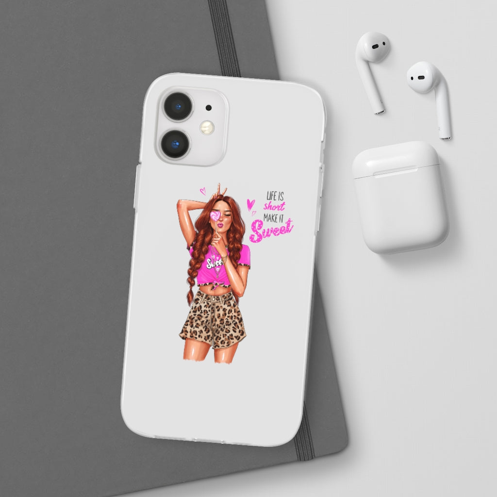 Life is Short Make it Sweet Red Hair Flexi Cases