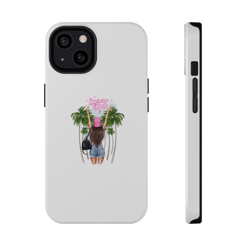 Summer Vibe Brown Hair Impact-Resistant Cases