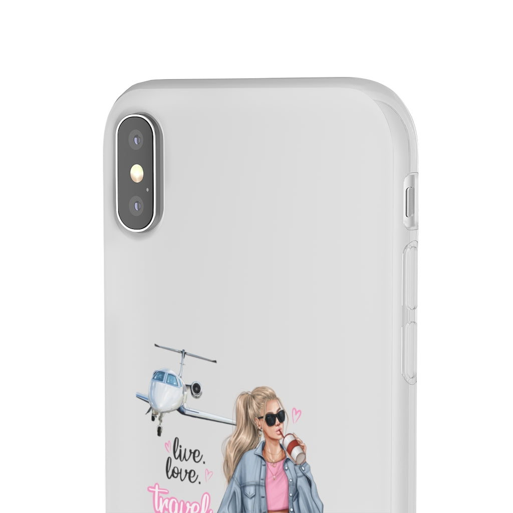 Live Love Travel Blond Hair Flexi Cases