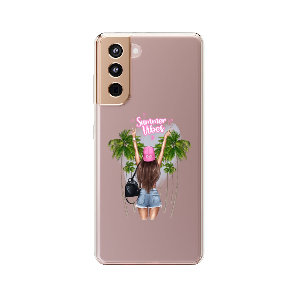 Summer Vibe Brown Hair Clear Case