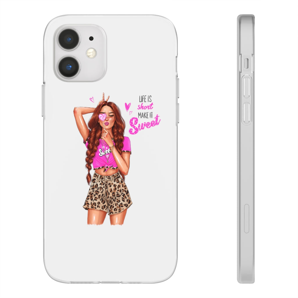 Life is Short Make it Sweet Red Hair Flexi Cases