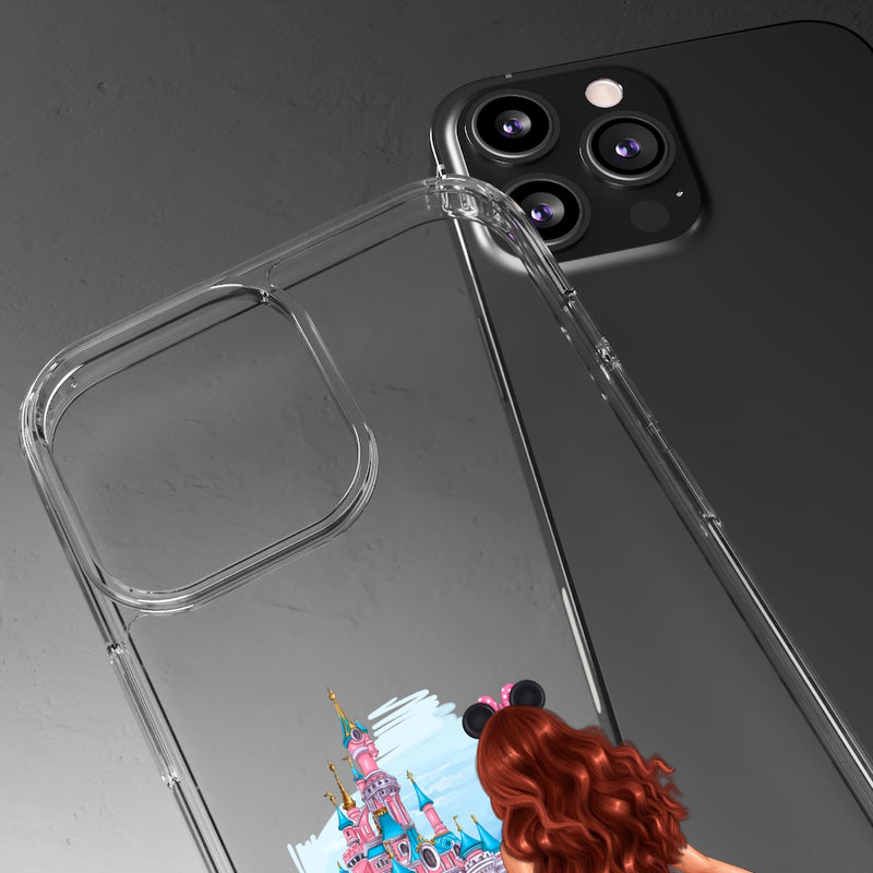 Take me and Let's go Travel Red Hair Clear Case