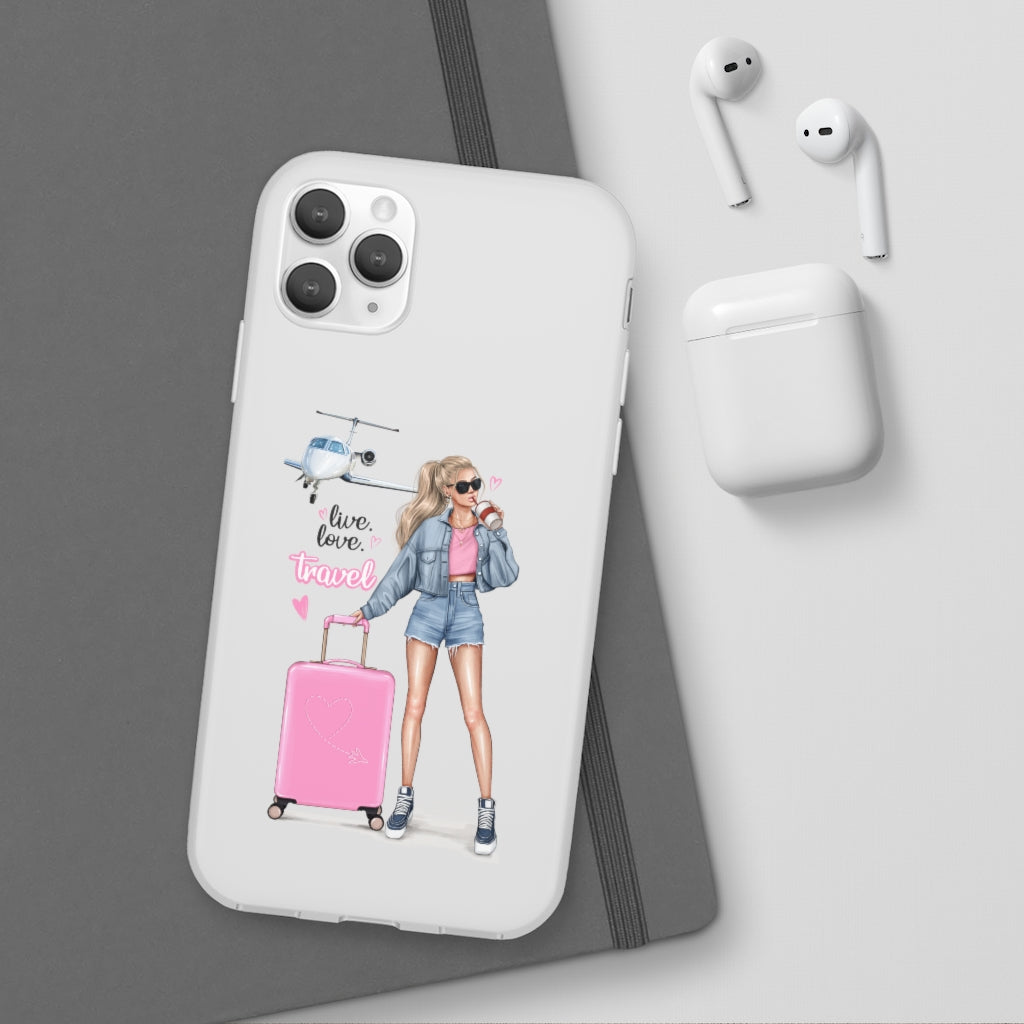 Live Love Travel Blond Hair Flexi Cases