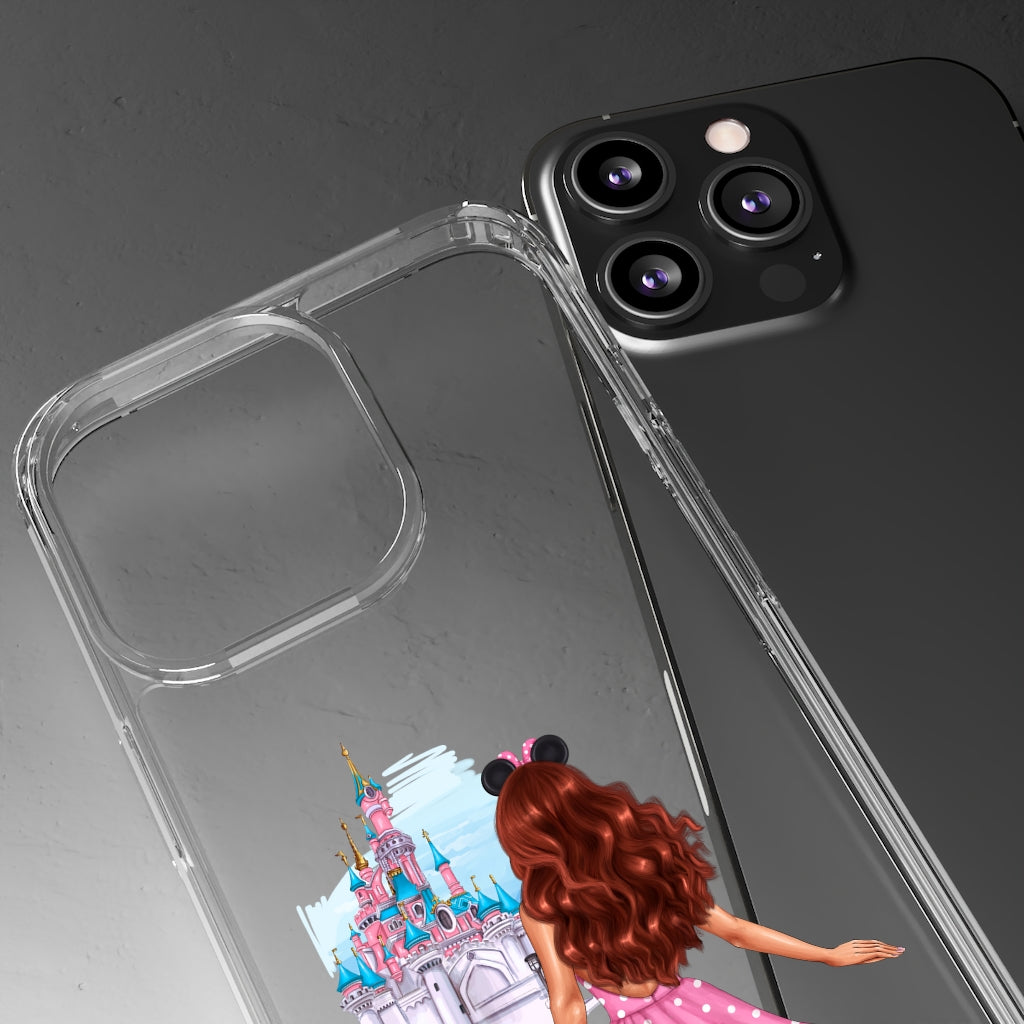 Take me and Let's go Travel Red Hair Clear Case