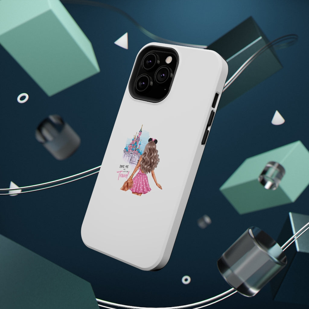 Take me and Let's go Travel Blond Hair Impact-Resistant Cases