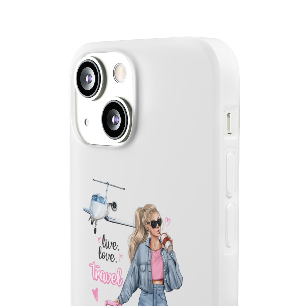 Live Love Travel Blond Hair Flexi Cases