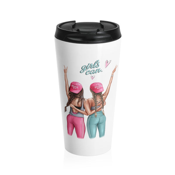 Girls Can Mix Hair Stainless Steel Travel Mug