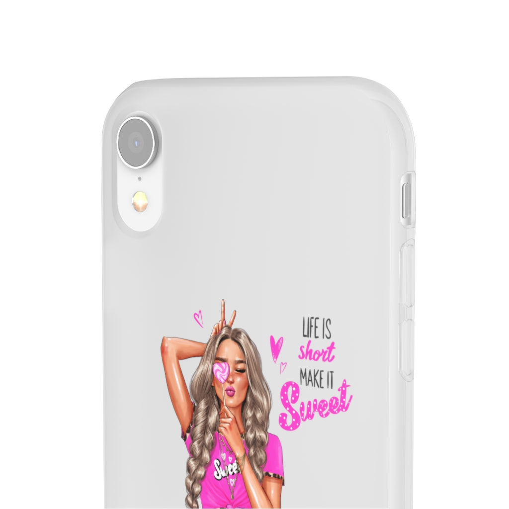 Life is Short Make it Sweet Blond Hair Flexi Cases