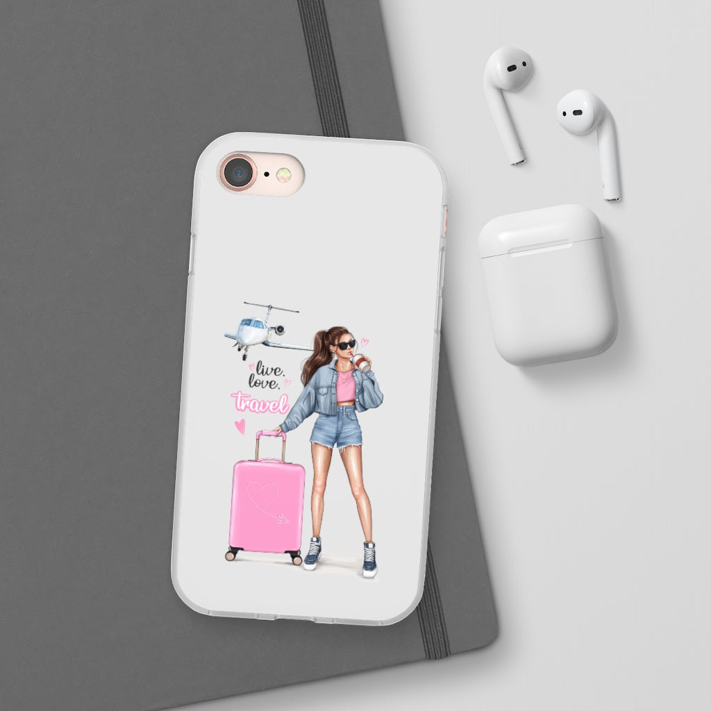 Live Love Travel Brown Hair Flexi Cases