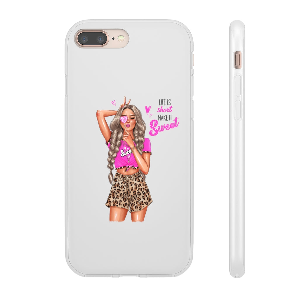 Life is Short Make it Sweet Blond Hair Flexi Cases