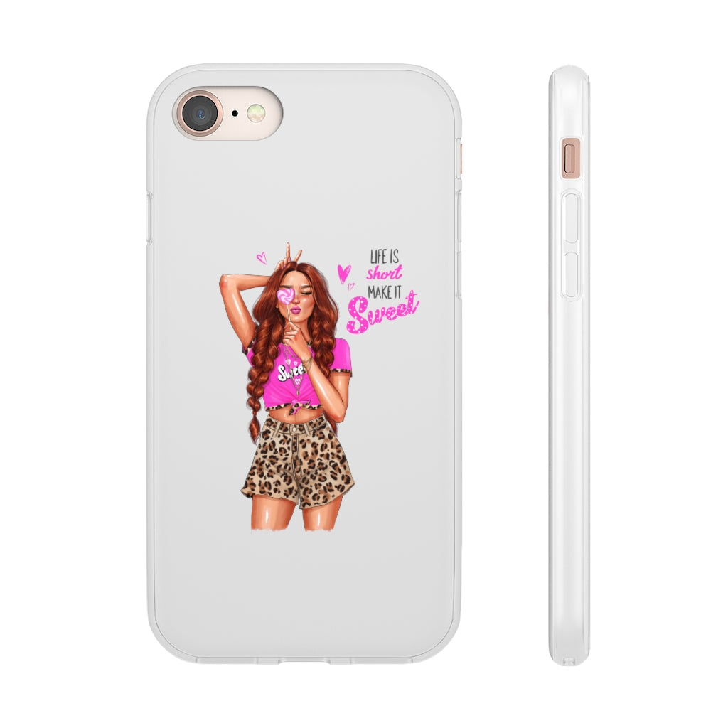 Life is Short Make it Sweet Red Hair Flexi Cases