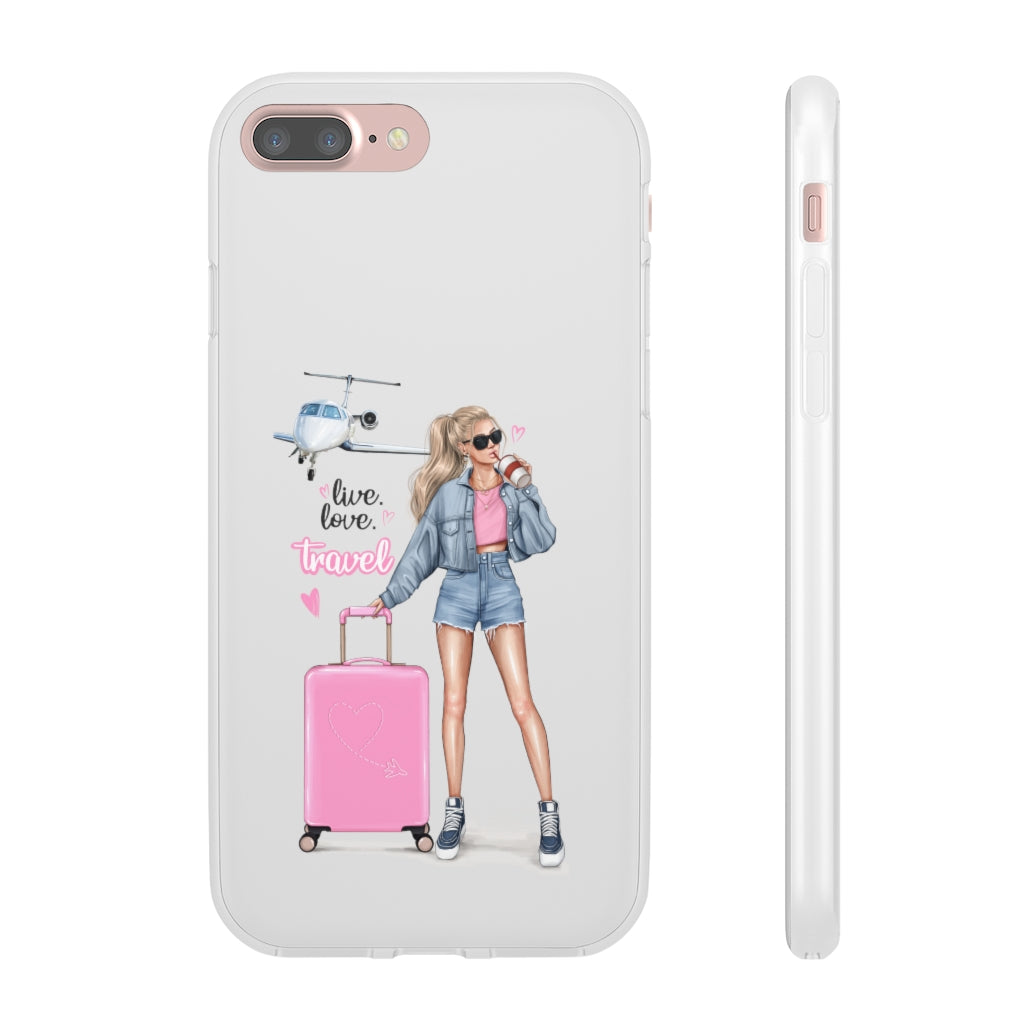 Live Love Travel Blond Hair Flexi Cases