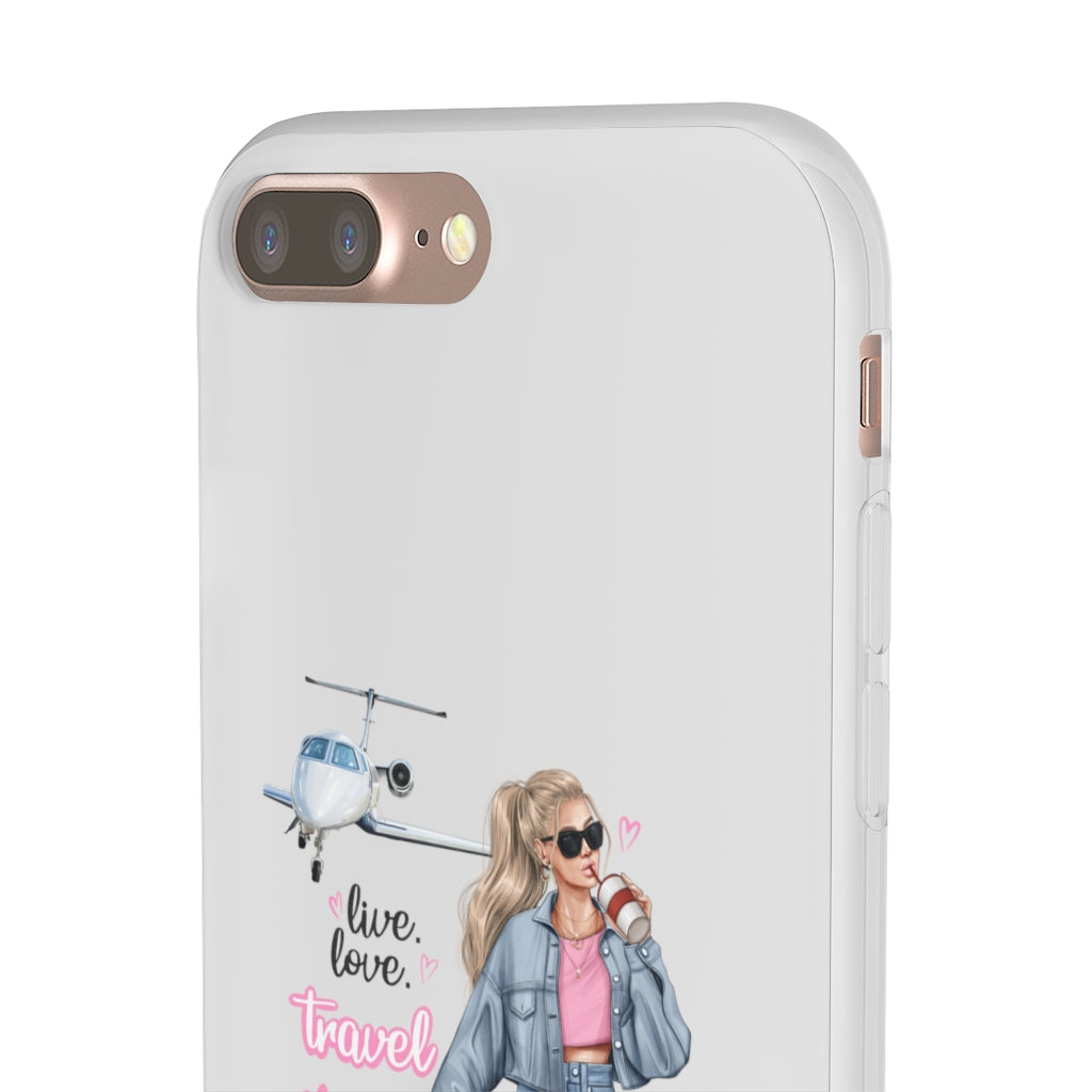 Live Love Travel Blond Hair Flexi Cases