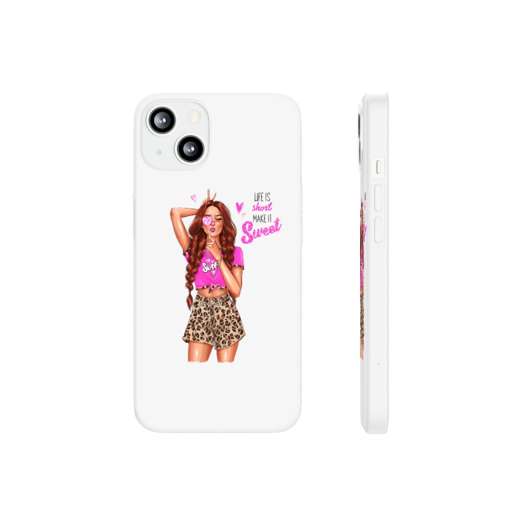 Life is Short Make it Sweet Red Hair Flexi Cases