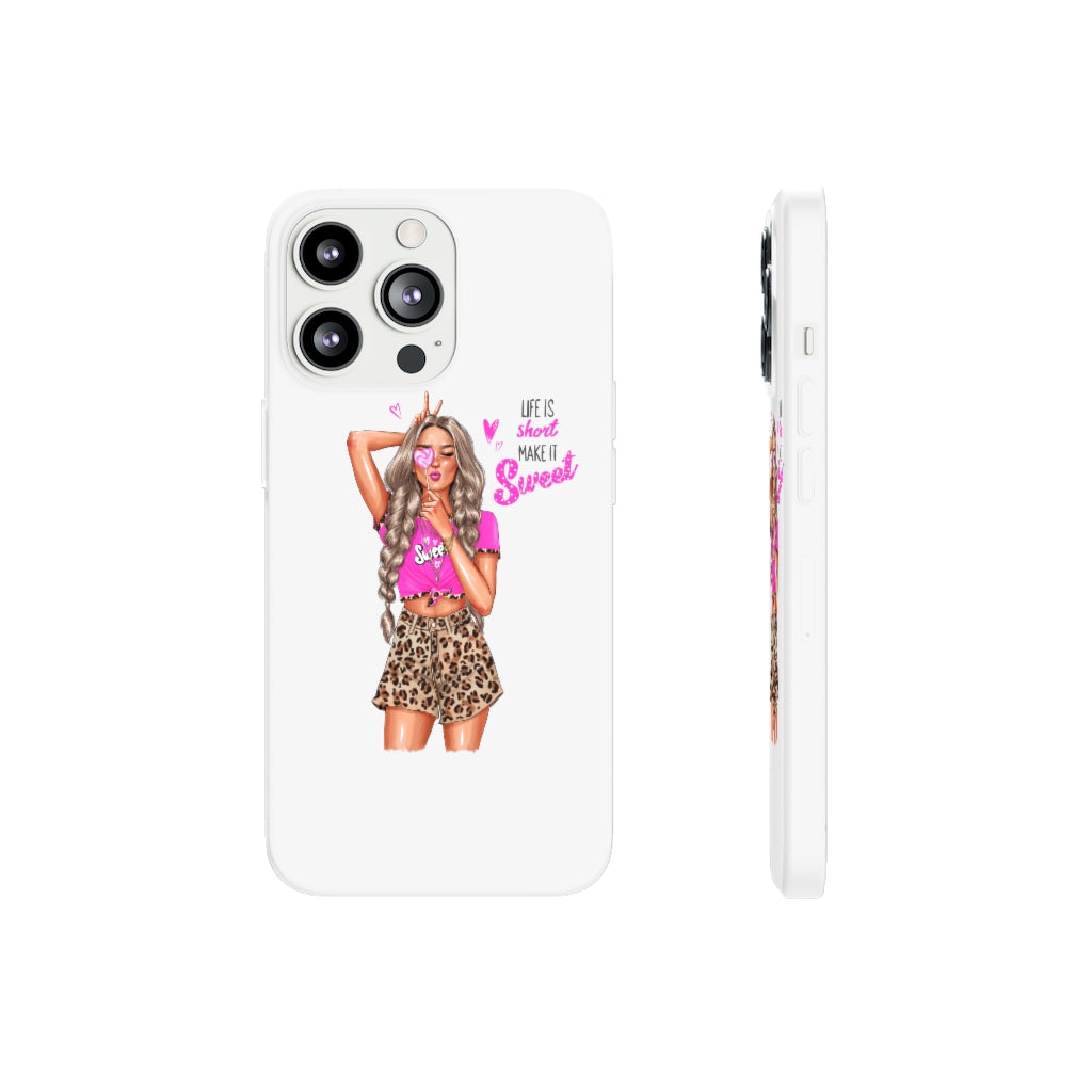 Life is Short Make it Sweet Blond Hair Flexi Cases