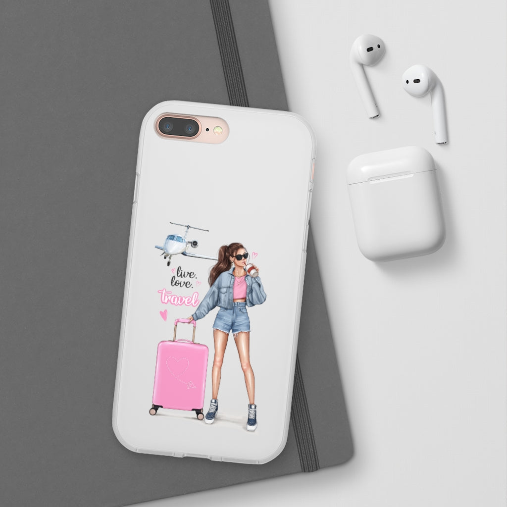 Live Love Travel Brown Hair Flexi Cases