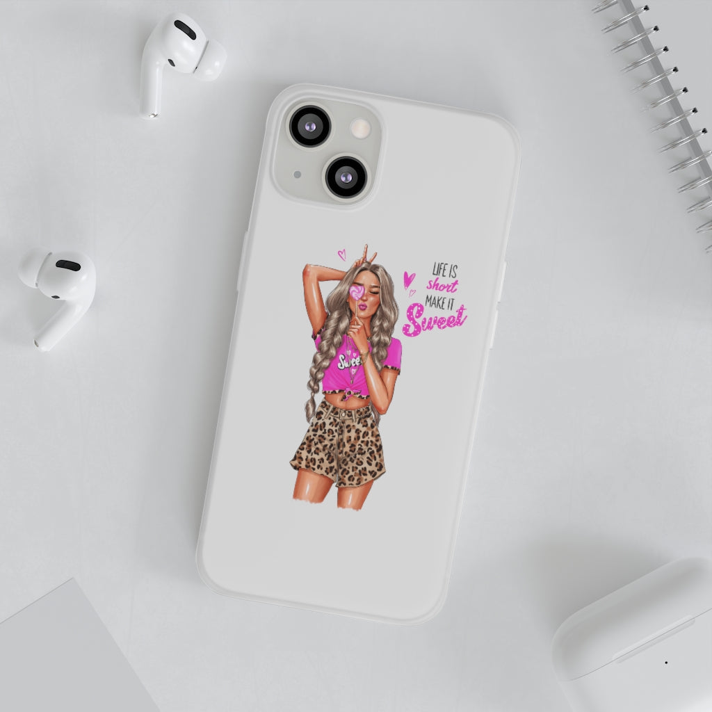 Life is Short Make it Sweet Blond Hair Flexi Cases
