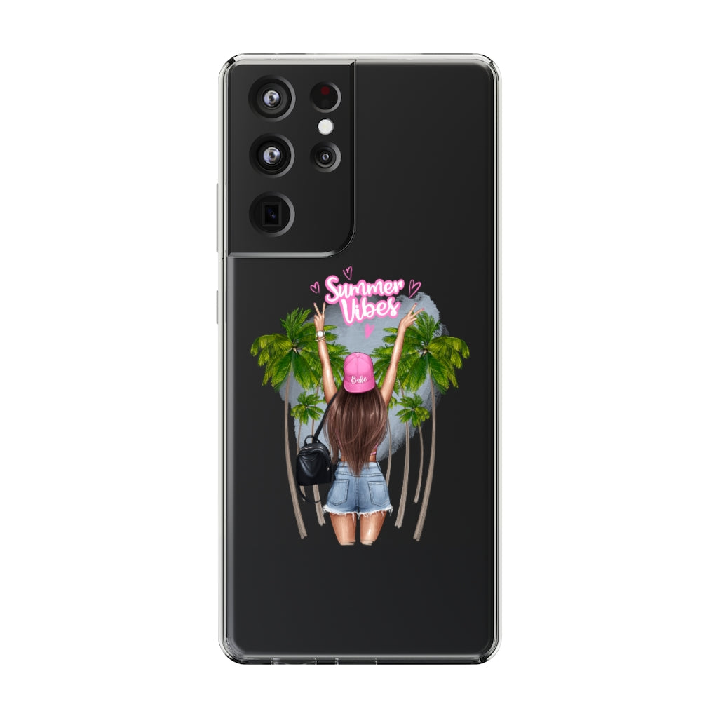 Summer Vibe Brown Hair Clear Case