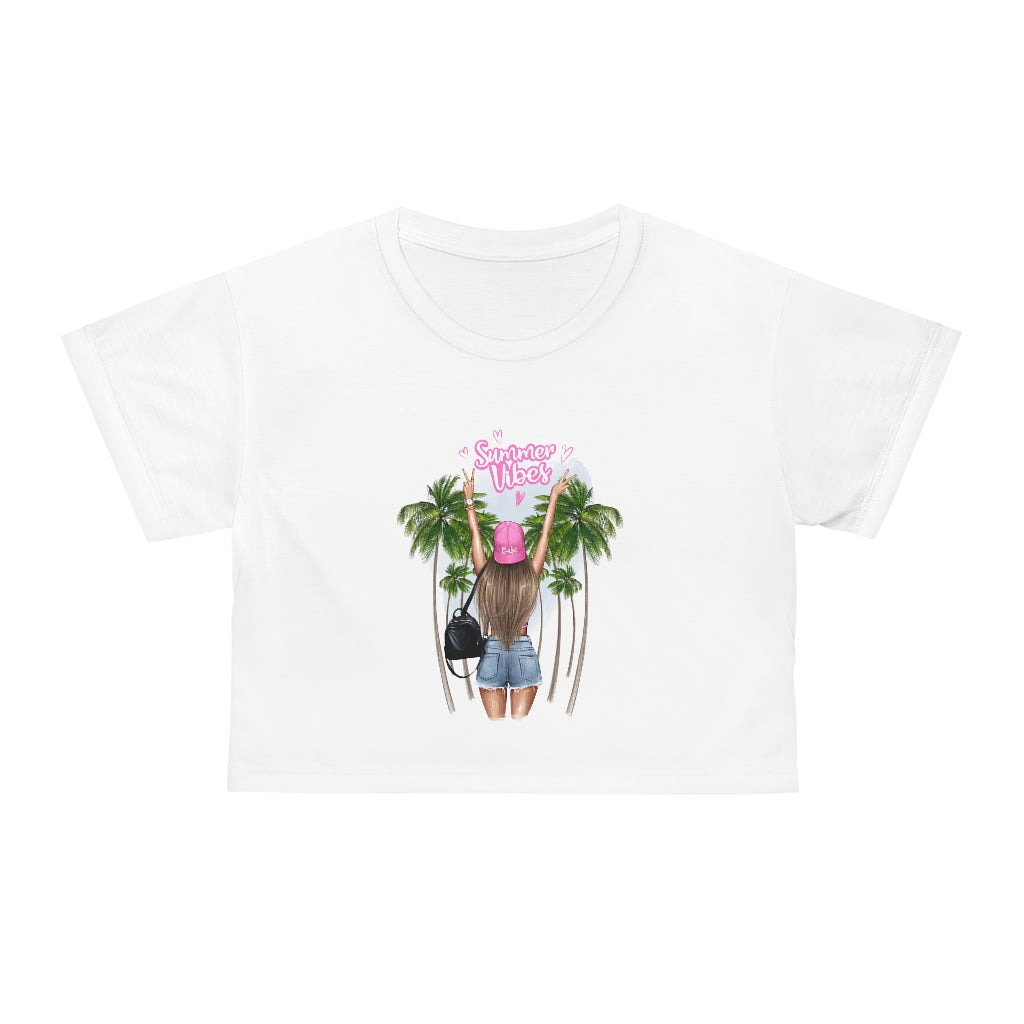 Summer Vibe Blond Hair Crop Tee