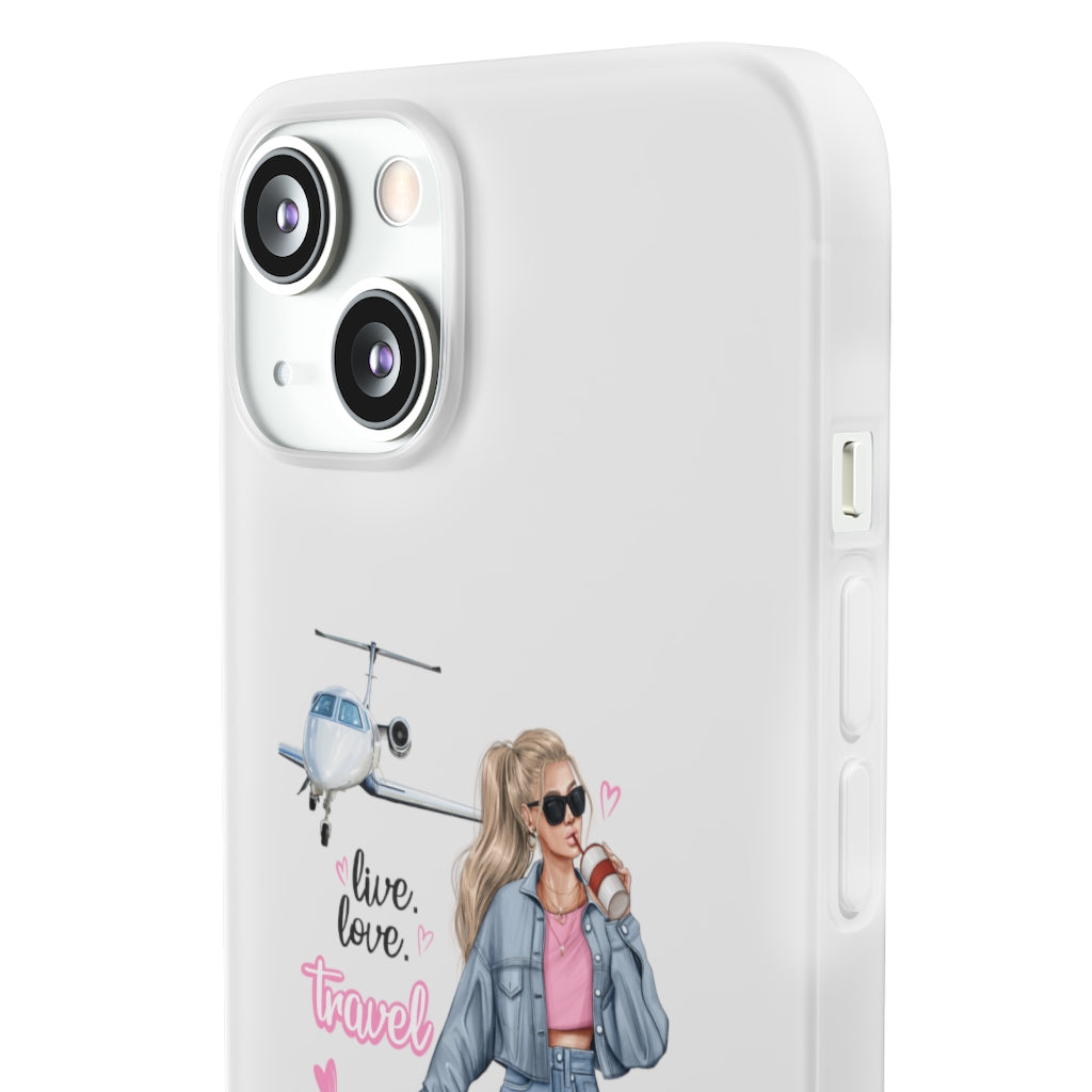 Live Love Travel Blond Hair Flexi Cases