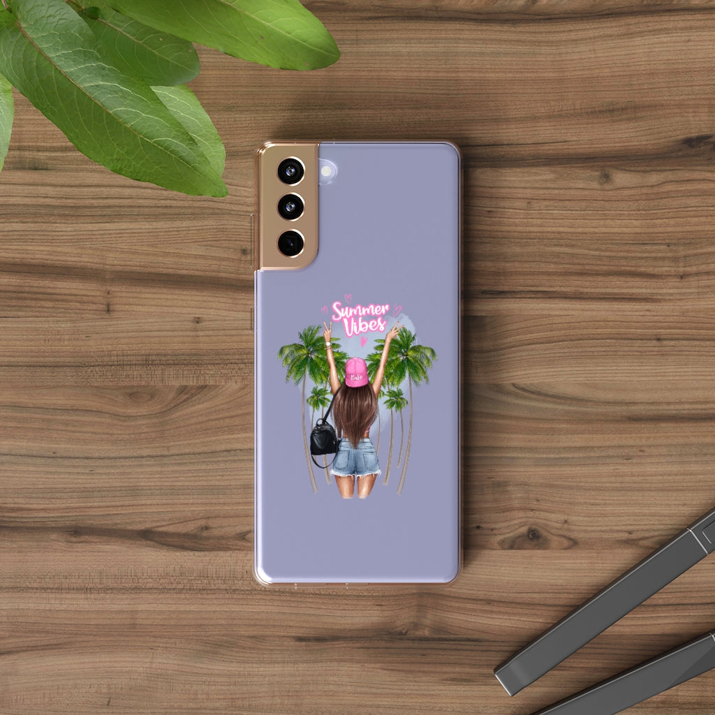 Summer Vibe Brown Hair Clear Case