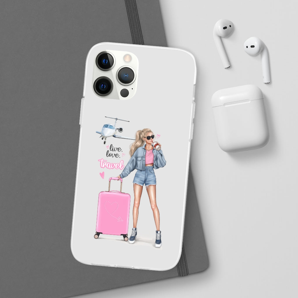 Live Love Travel Blond Hair Flexi Cases