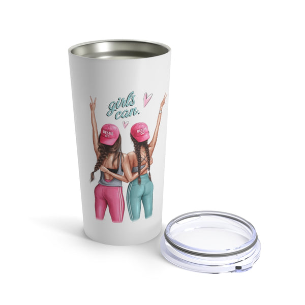 Girls Can Brown Hair Tumbler 20oz