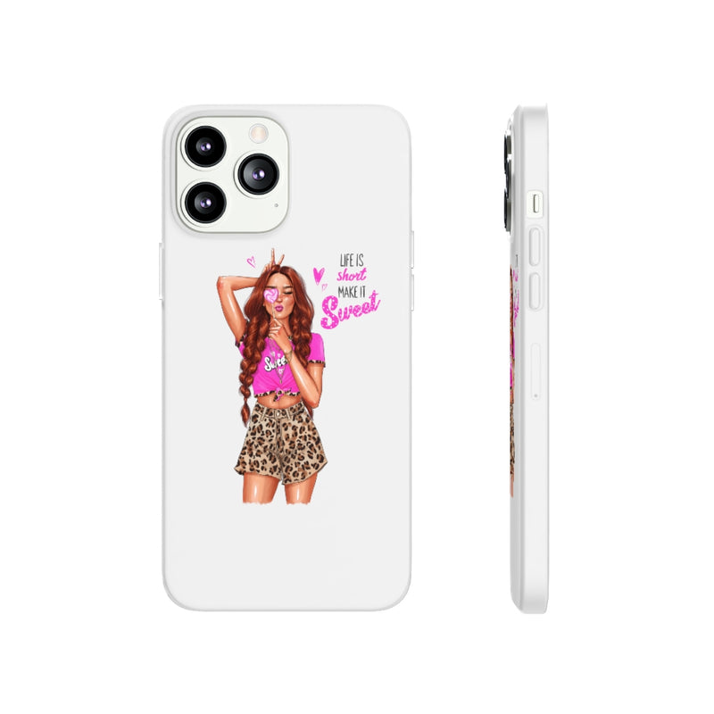 Life is Short Make it Sweet Red Hair Flexi Cases