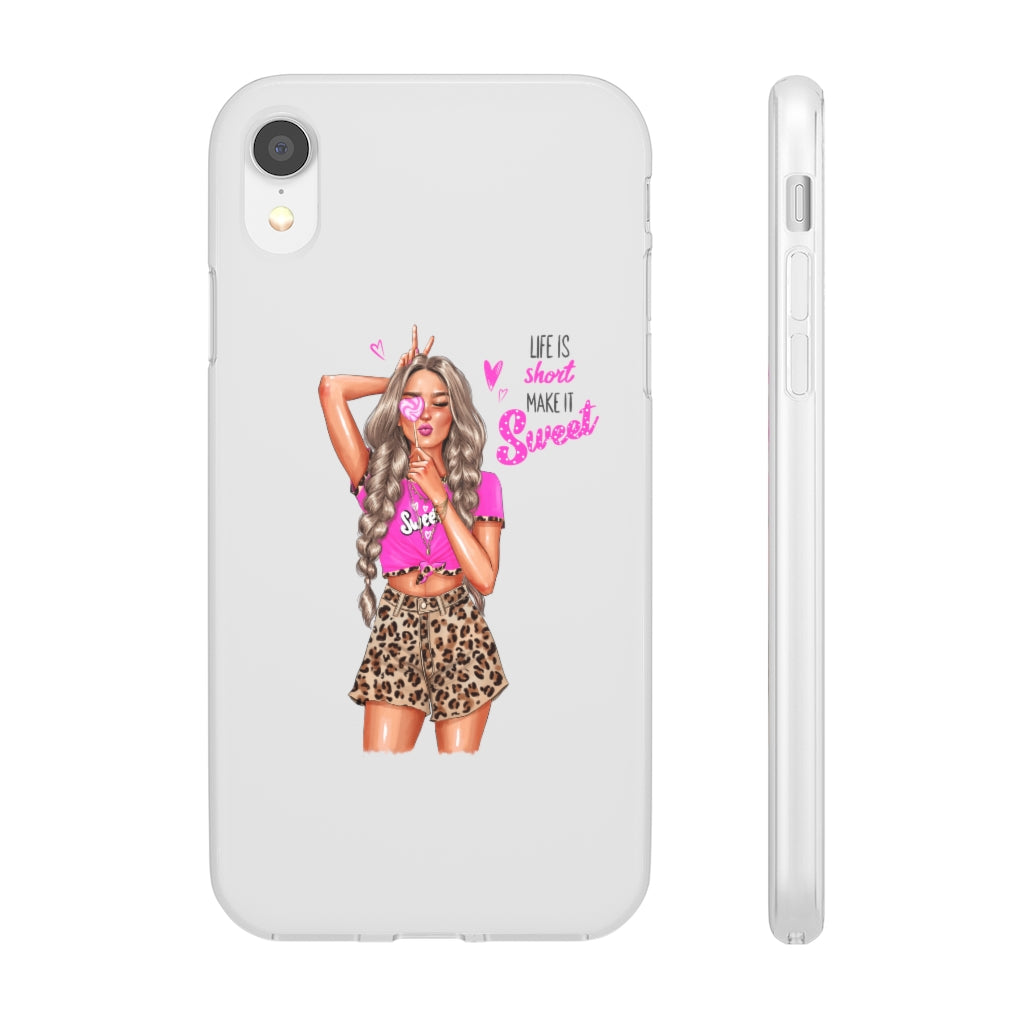 Life is Short Make it Sweet Blond Hair Flexi Cases
