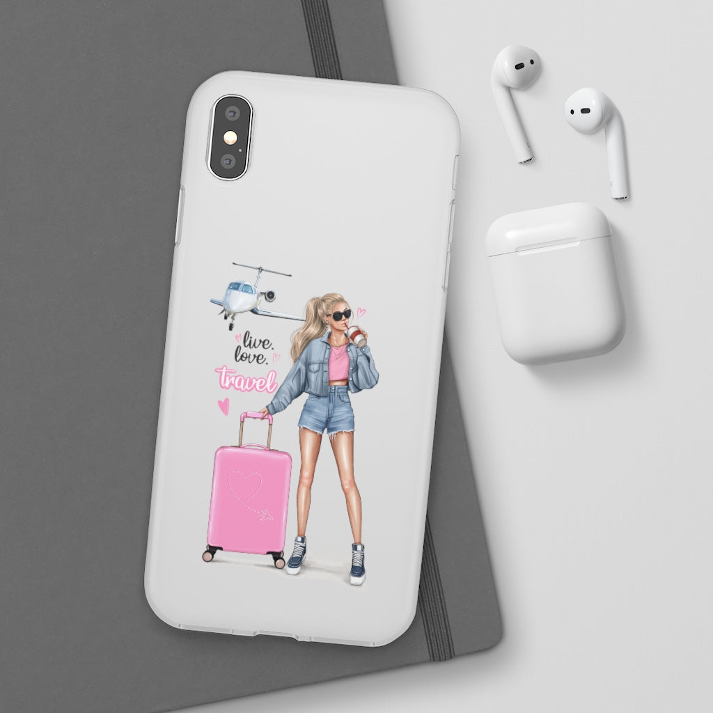 Live Love Travel Blond Hair Flexi Cases