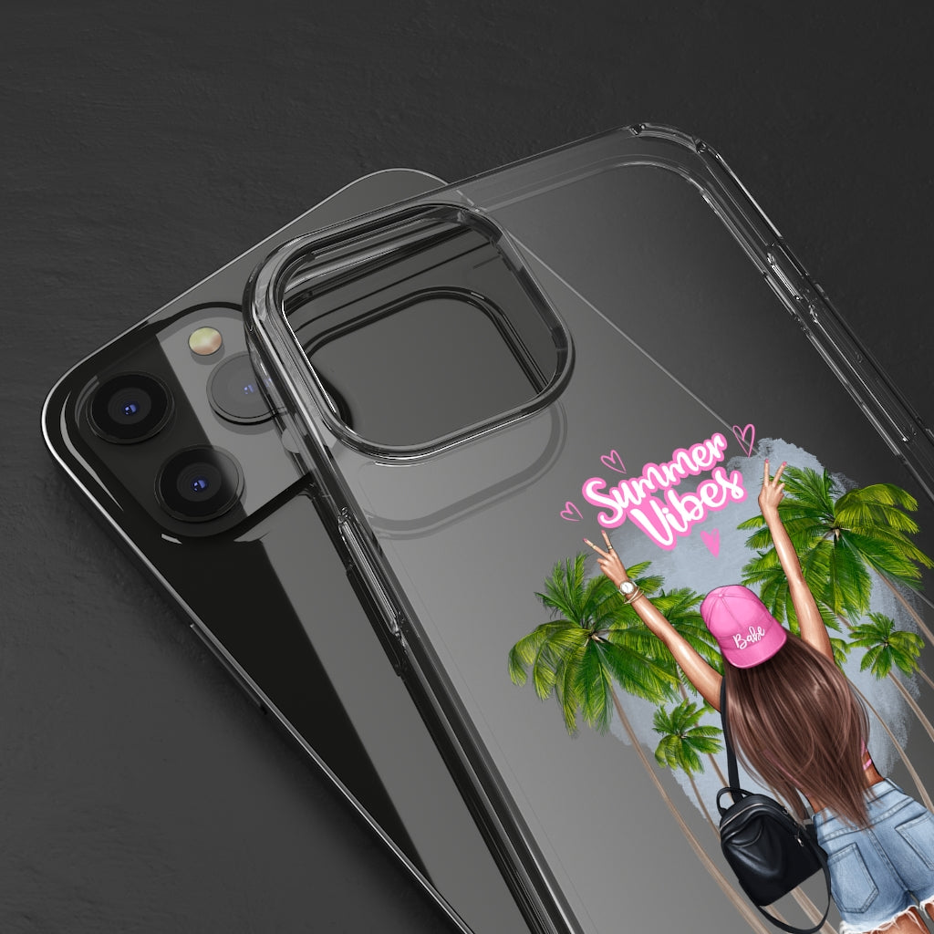 Summer Vibe Brown Hair Clear Case