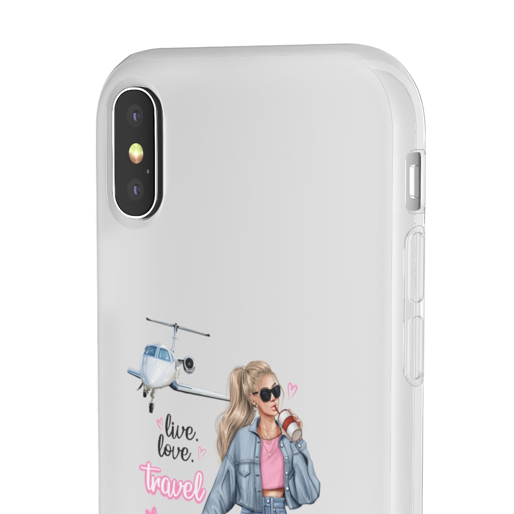 Live Love Travel Blond Hair Flexi Cases