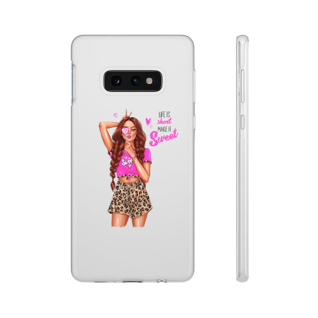 Life is Short Make it Sweet Red Hair Flexi Cases