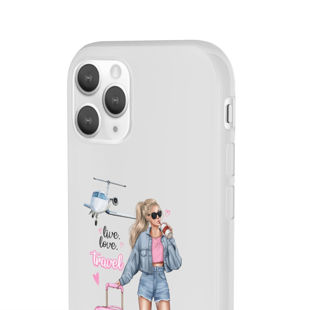 Live Love Travel Blond Hair Flexi Cases