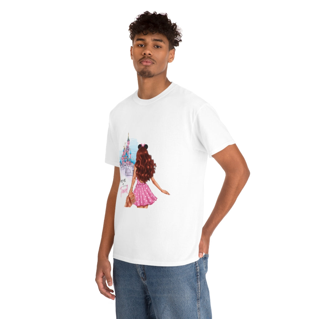 Take me and Let's go Travel Red Hair Unisex Cotton Tee