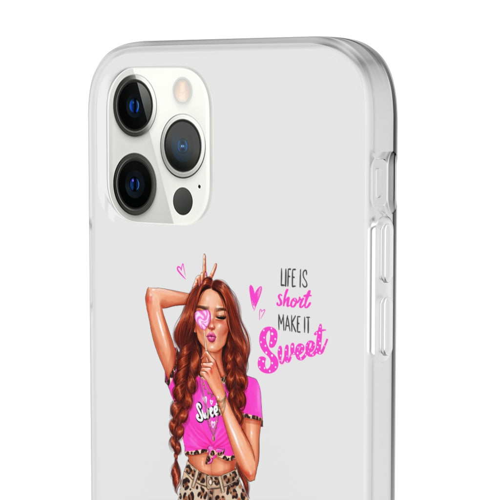 Life is Short Make it Sweet Red Hair Flexi Cases