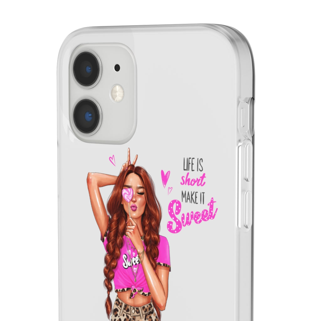 Life is Short Make it Sweet Red Hair Flexi Cases