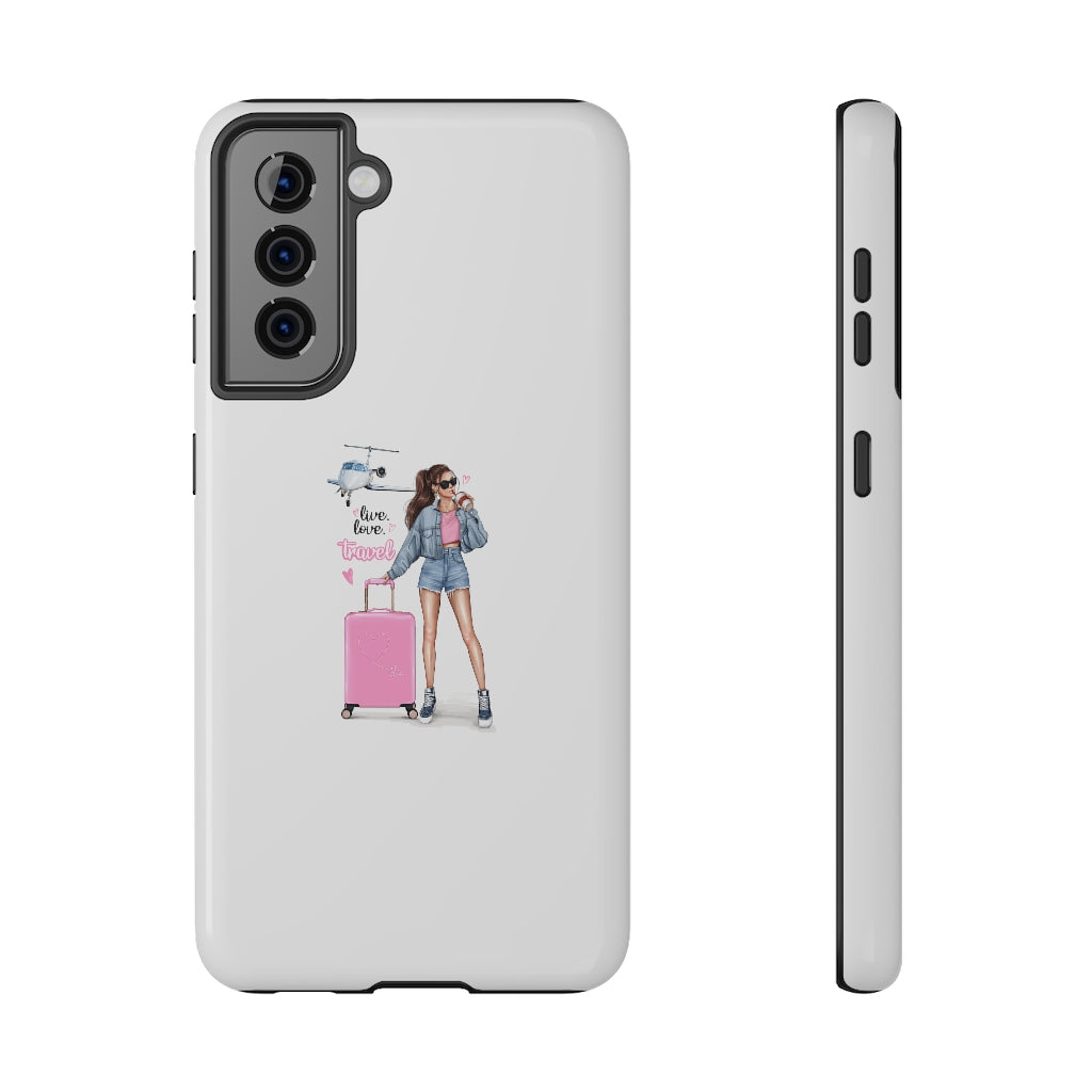 Live Love Travel Vibe Brown Hair Impact-Resistant Cases