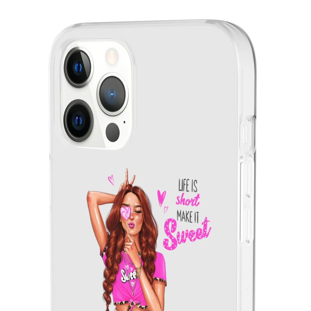 Life is Short Make it Sweet Red Hair Flexi Cases