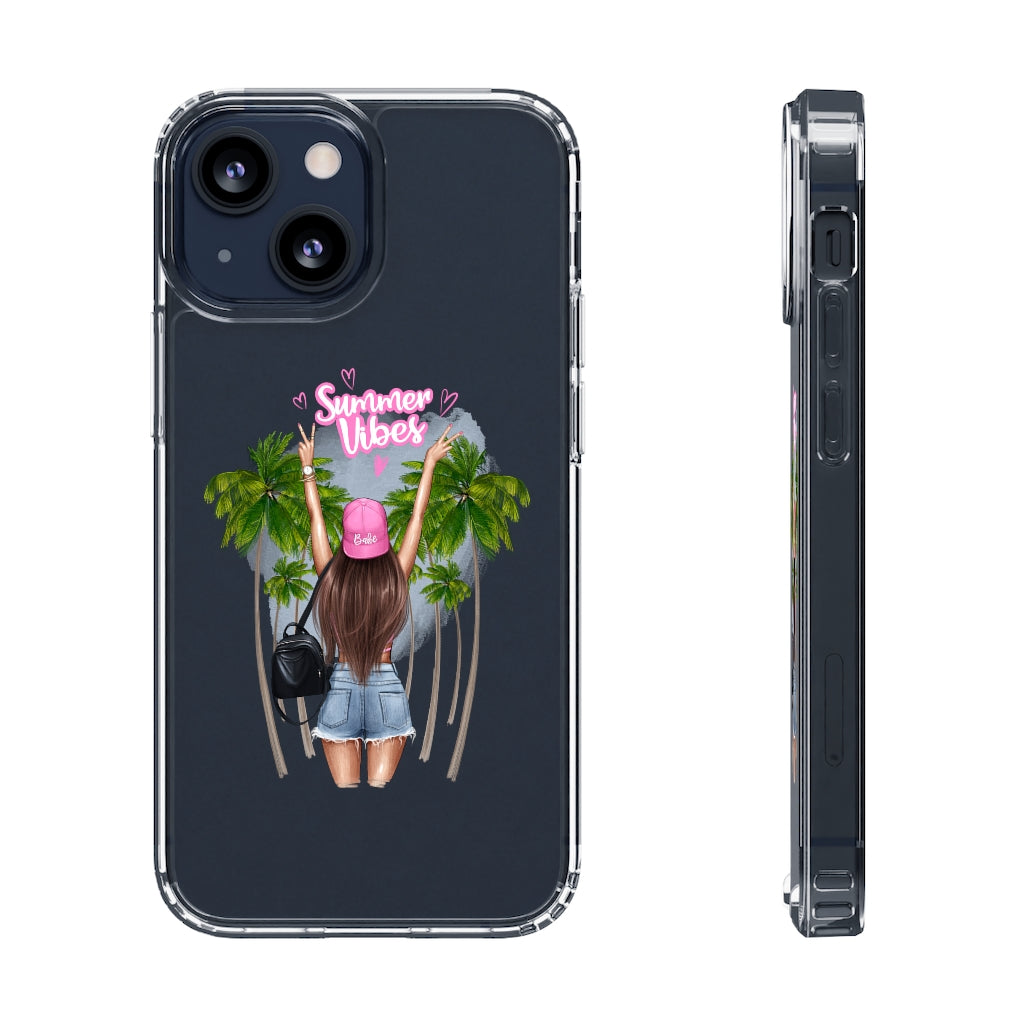 Summer Vibe Brown Hair Clear Case