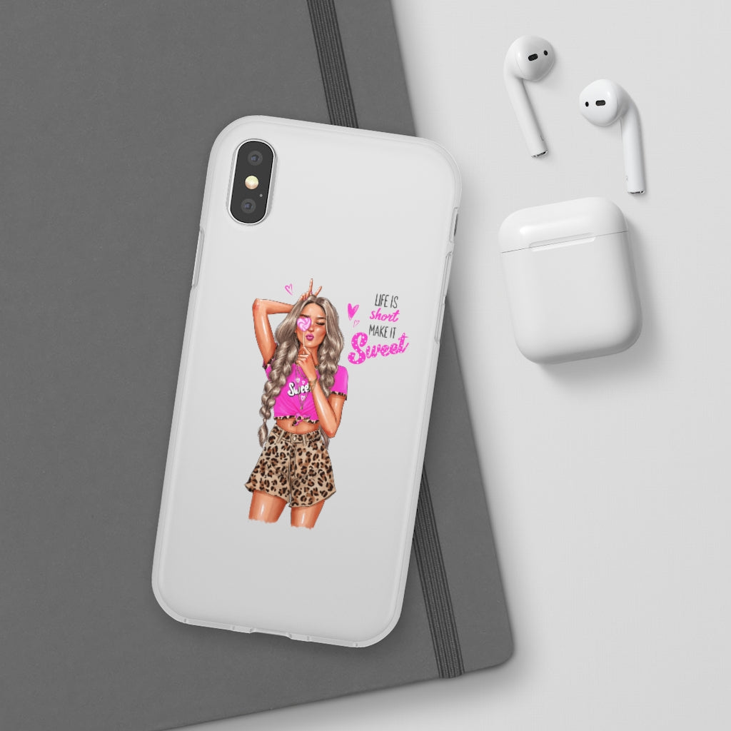 Life is Short Make it Sweet Blond Hair Flexi Cases