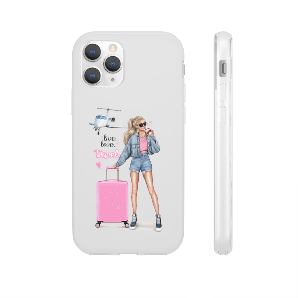 Live Love Travel Blond Hair Flexi Cases