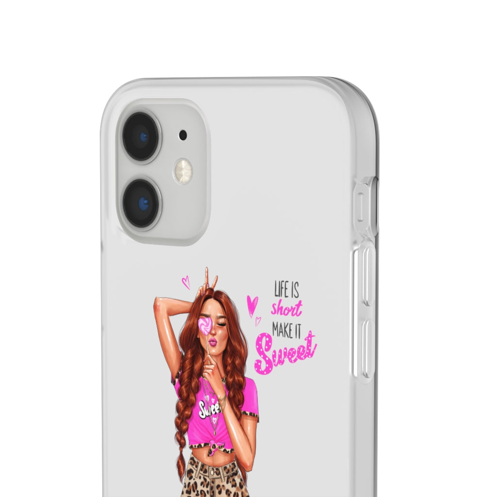 Life is Short Make it Sweet Red Hair Flexi Cases
