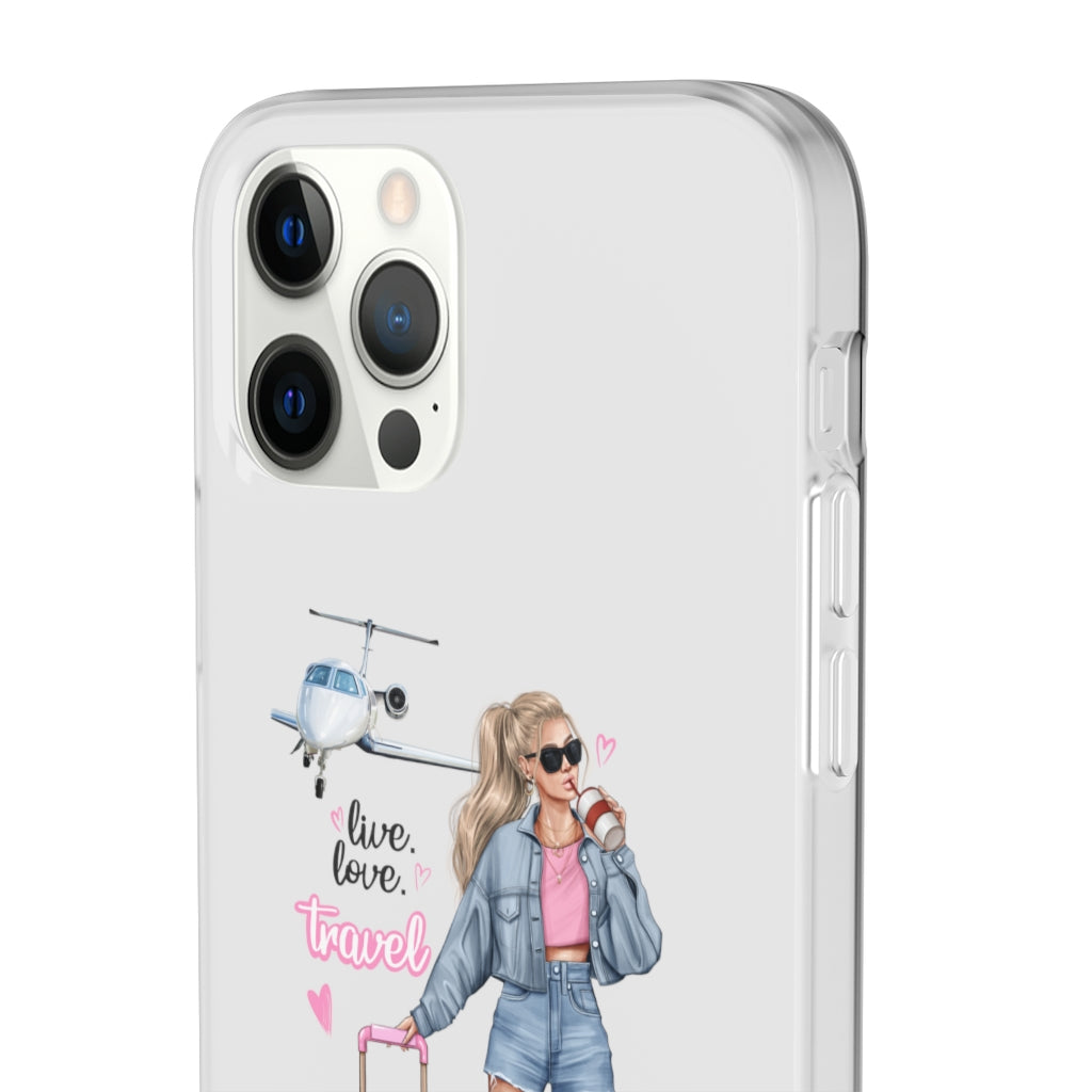 Live Love Travel Blond Hair Flexi Cases